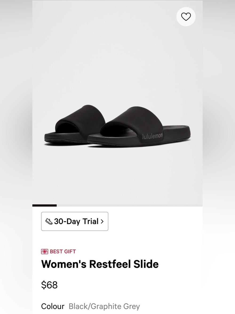 Women’s Lululemon Rest Feel Slide-Black-Size 7